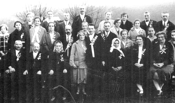 Svatba Marie, roz. Brandlové, s Gracianem Bayerem 25. listopadu 1930 ve Stožci