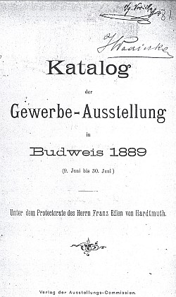 Český podpis Ignácův na jedné z knih Wodiczkovy rodiny,
které jsou i ve fondu Jihočeské vědecké knihovny, má humorný, "budweiserovský" ráz