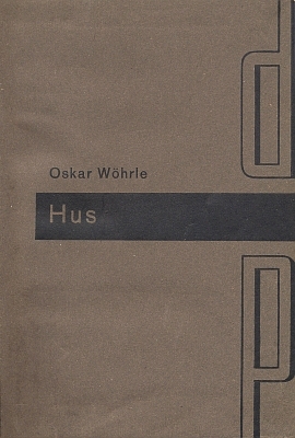 Obálka (1933) Ladislava Sutnara k vydání českého překladu jeho románu "Jan Hus : poslední den", který vydalo nakladatelství Družstevní práce jako svazek 100. své základní edice živé knihy