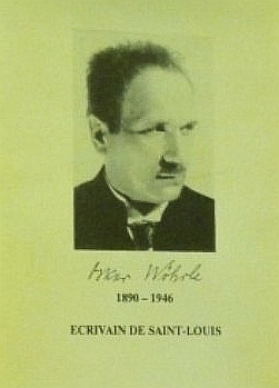 Na obálce knihy Oskar Wöhrle (1890-1946). Ecrivain de Saint-Louis vydané Association d'Action Culturelle Cultur'A v roce 1990