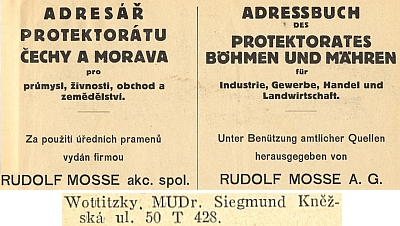 Ještě na stránkách adresáře protektorátu Čechy a Morava z roku 1939 je uveden
v seznamu českobudějovických lékařů