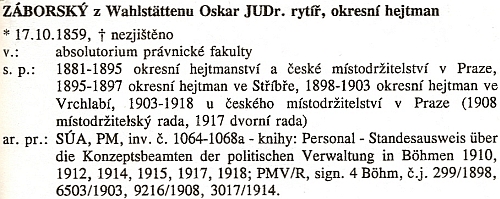 Otcova data v českém slovníku představitelů státní správy