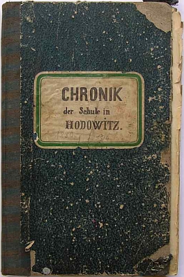 Desky německé školní kroniky z Hodějovic...