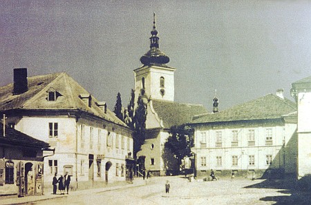 Volary kolem roku 1920, vlevo rodný dům Herwigův čp. 141