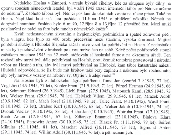 Pasáž ze stati Jana Ciglbauera, zveřejněné i s mylnou podobou Zdiarskyho křestního jména ve sborníku Historie severního Českobudějovicka v roce 2010