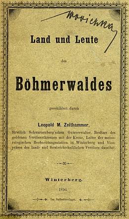 Obálka jeho knihy s předmluvou Karla Klostermanna (1896) a s podpisem majitelovým, jímž byl nejspíše Adalbert Wodiczka či jeho bratr Ignaz