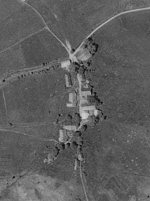 Zaniklé Vysoké Lávky na leteckých snímcích z let 1950 a 2008