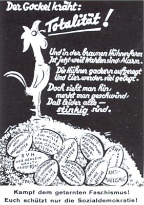 Protihenleinovský materiál německé sociální demokracie v Československu z volebního roku 1935 o smradlavých vejcích SdP